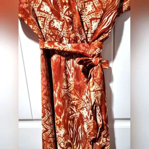 Versona Animal Aztec Faux Wrap Maxi Dress | Size Small - Picture 4 of 9